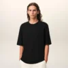 Maglietta nera in cotone con Ami de Coeur T-Shirt in rilievo