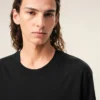 Maglietta nera in cotone con Ami de Coeur T-Shirt in rilievo