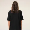 Maglietta nera in cotone con Ami de Coeur T-Shirt in rilievo