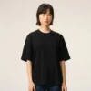 Maglietta nera in cotone con Ami de Coeur T-Shirt in rilievo