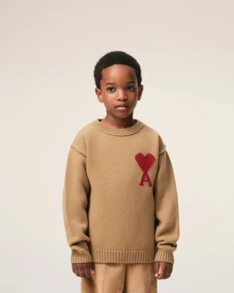 Maglione Ami de Coeur a girocollo in lana marrone