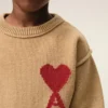 Maglione Ami de Coeur a girocollo in lana marrone Maglione Ami de Coeur a girocollo in lana marrone