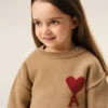 Maglione Ami de Coeur a girocollo in lana marrone Maglione Ami de Coeur a girocollo in lana marrone