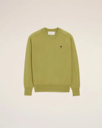 Maglione Ami de Coeur verde in lana a girocollo