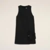 Miniabito nero in lana vergine con cintura Miniabito nero in lana vergine con cintura