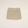 Minigonna a portafoglio in cotone beige Minigonna a portafoglio in cotone beige