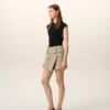 Minigonna a portafoglio in cotone beige Minigonna a portafoglio in cotone beige