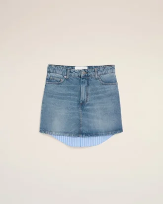 Minigonna in cotone blu