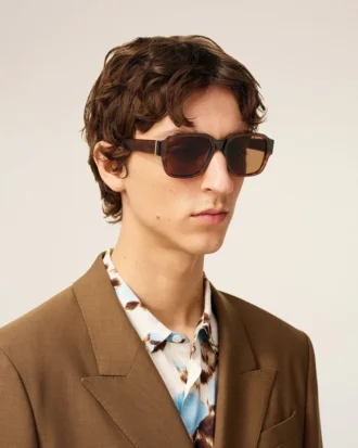 Occhiali da sole in acetato marrone 75006
