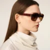 Occhiali da sole in acetato marrone 75006