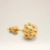 Orecchini a bottone in ottone dorato con perla Orecchini a bottone in ottone dorato con perla