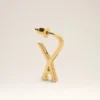 Orecchini a cerchio piccoli Ami de Coeur in ottone dorato