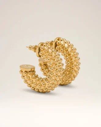 Orecchini in ottone dorato con perla