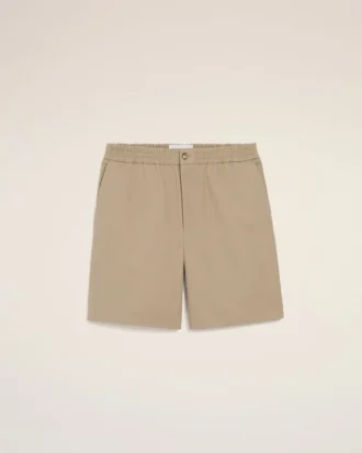 Pantaloncini Ami de Coeur in cotone beige con elastico in vita