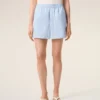 Pantaloncini blu in cotone elasticizzato Pantaloncini blu in cotone elasticizzato