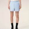 Pantaloncini blu in cotone elasticizzato Pantaloncini blu in cotone elasticizzato