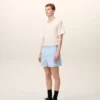 Pantaloncini blu in cotone elasticizzato Pantaloncini blu in cotone elasticizzato