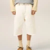 Pantaloncini larghi in cotone bianco Pantaloncini larghi in cotone bianco