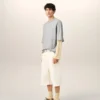 Pantaloncini larghi in cotone bianco Pantaloncini larghi in cotone bianco