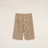 Pantaloncini marroni in lana con motivo Principe di Galles