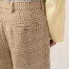 Pantaloncini marroni in lana con motivo Principe di Galles