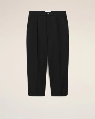 Pantaloni a carota oversize in cotone nero