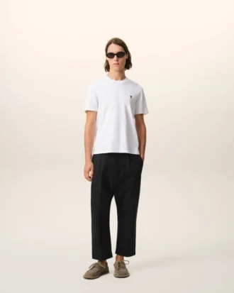Pantaloni a carota oversize in cotone nero