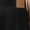 Pantaloni a carota oversize in cotone nero Pantaloni a carota oversize in cotone nero
