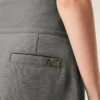 Pantaloni avvolgenti con cintura in lana vergine grigia