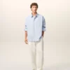 Pantaloni bianchi in misto lino con elastico in vita Pantaloni bianchi in misto lino con elastico in vita