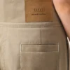 Pantaloni con cintura avvolgente in cotone beige Pantaloni con cintura avvolgente in cotone beige