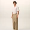 Pantaloni da lavoro in cotone beige