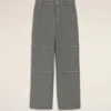Pantaloni da lavoro in lana vergine grigia