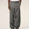 Pantaloni da lavoro in lana vergine grigia