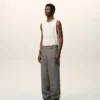 Pantaloni da lavoro in lana vergine grigia