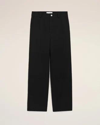 Pantaloni da lavoro in lana vergine nera