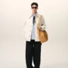 Pantaloni da lavoro in lana vergine nera Pantaloni da lavoro in lana vergine nera