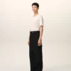 Pantaloni da lavoro in lana vergine nera Pantaloni da lavoro in lana vergine nera