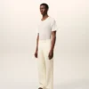 Pantaloni dritti in lana bianca Pantaloni dritti in lana bianca