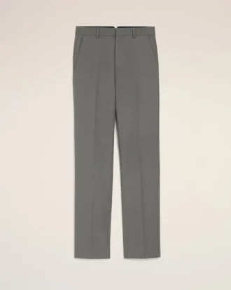 Pantaloni dritti in lana grigia