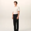Pantaloni dritti in lana nera Pantaloni dritti in lana nera