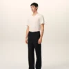 Pantaloni dritti in lana nera Pantaloni dritti in lana nera