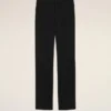 Pantaloni dritti in lana nera Pantaloni dritti in lana nera