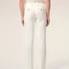 Pantaloni dritti in misto lino bianco Pantaloni dritti in misto lino bianco