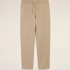 Pantaloni in cotone beige con elastico in vita Pantaloni in cotone beige con elastico in vita