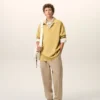 Pantaloni in cotone beige con elastico in vita Pantaloni in cotone beige con elastico in vita