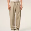 Pantaloni in cotone beige con elastico in vita Pantaloni in cotone beige con elastico in vita