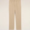 Pantaloni in lana beige con elastico in vita Pantaloni in lana beige con elastico in vita