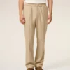 Pantaloni in lana beige con elastico in vita Pantaloni in lana beige con elastico in vita
