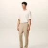 Pantaloni in lana beige con elastico in vita Pantaloni in lana beige con elastico in vita